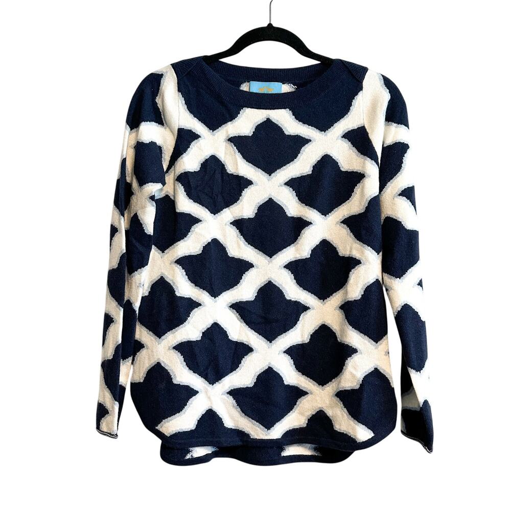Isle Field Cashmere Fleur De Isle Boatneck Round Hem Sweater Size M